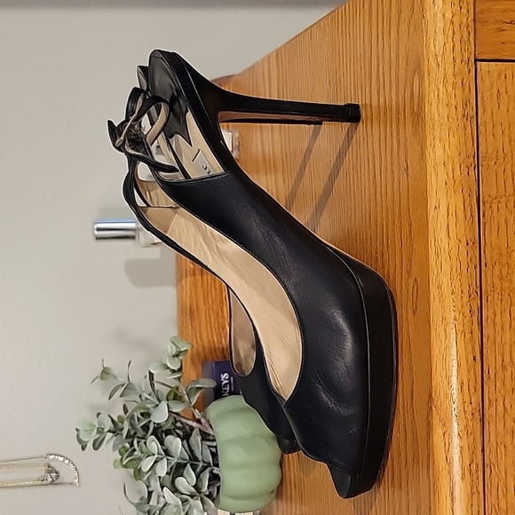 Jimmy Choo black peep toe platform slingbacks 9.5 (8.5 fit) - Picture 3 of 9
